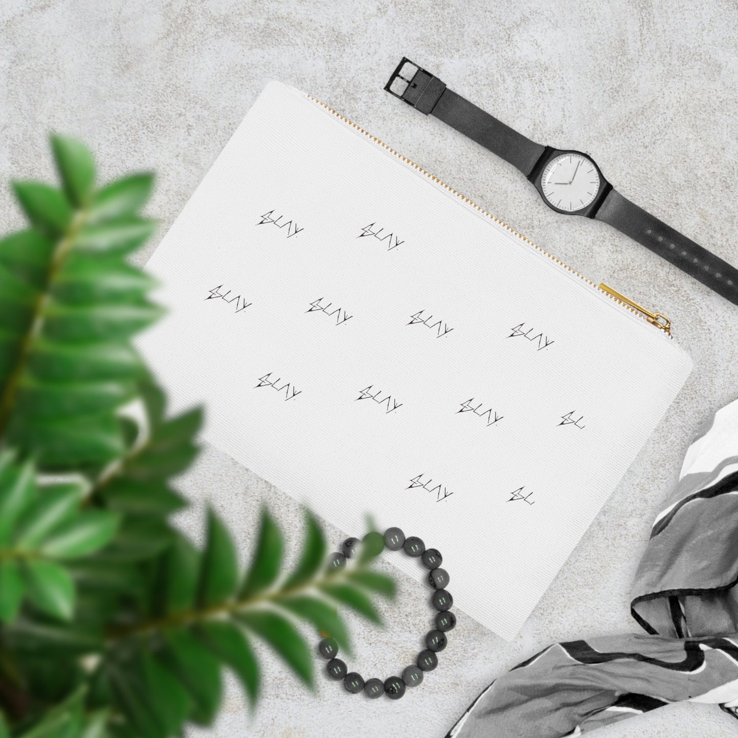 WHITE SLAY Cosmetic Bag